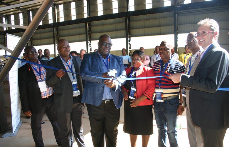 Acting Limpopo Premier (on the time of the visit) Jerry Ndou in partnership with the CEO of An- glo American Chris Griffith and Africa Pipe