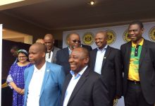ANC president Cryril Ramaphosa and the entire top 6 officials at the Vha-Venda Royal Palace.